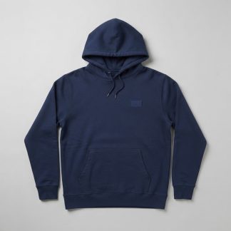 Logo Navy Organic Cotton Embroidered Hoodie