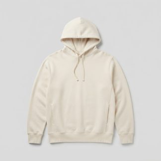 Limited Ecru Organic Cotton Pullover Hoodie