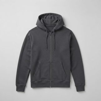 Everyday Charcoal Recycled Cotton Blend Zip Hoodie